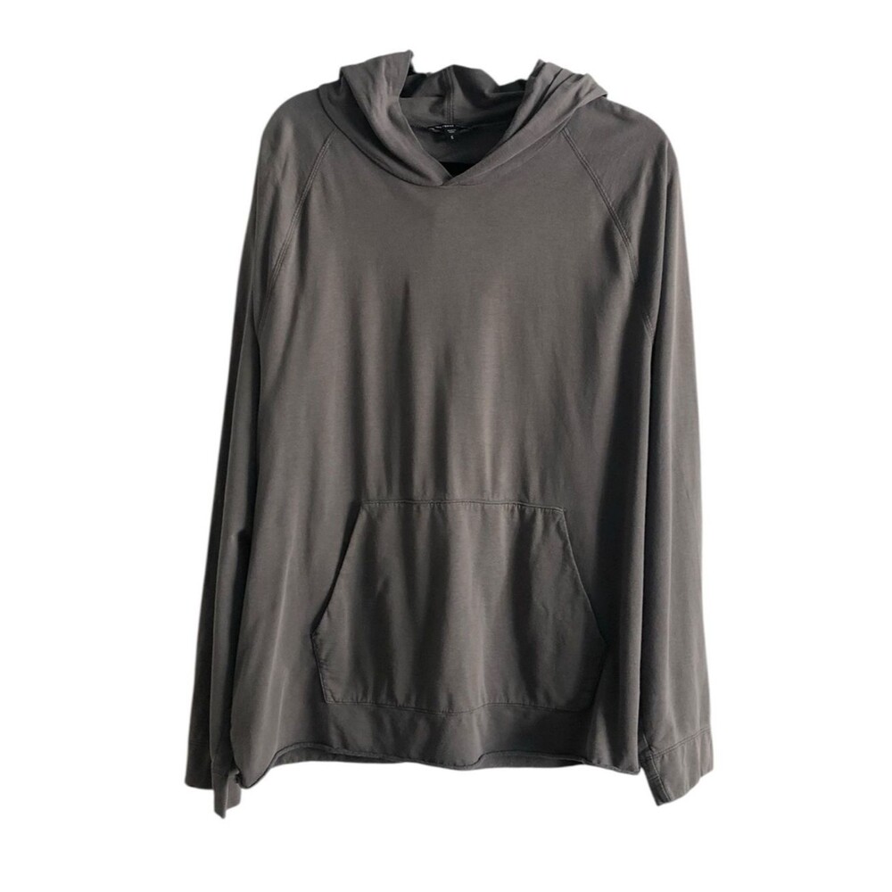 James Perse Corey Charcoal Hooded Pullover Sweatshirt Size XXL
